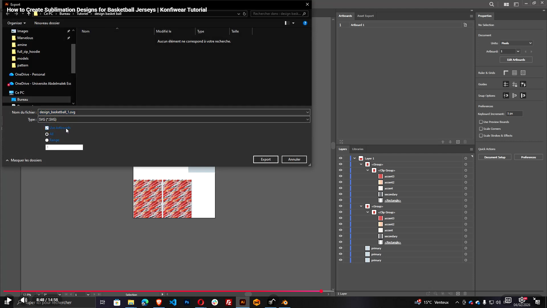 Illustrator SVG export dialog with Use Artboards option enabled